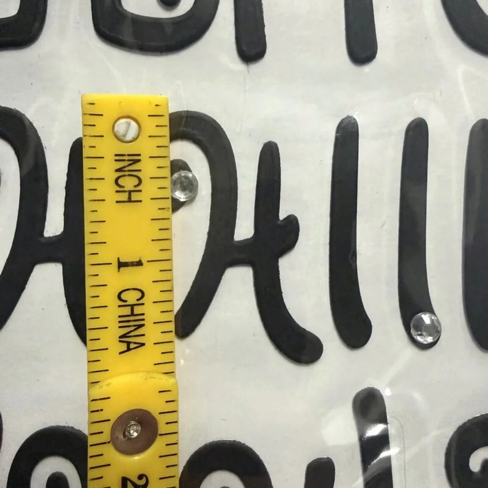 62 Piece Black Alphabet Stickers with Rhinestone Accents